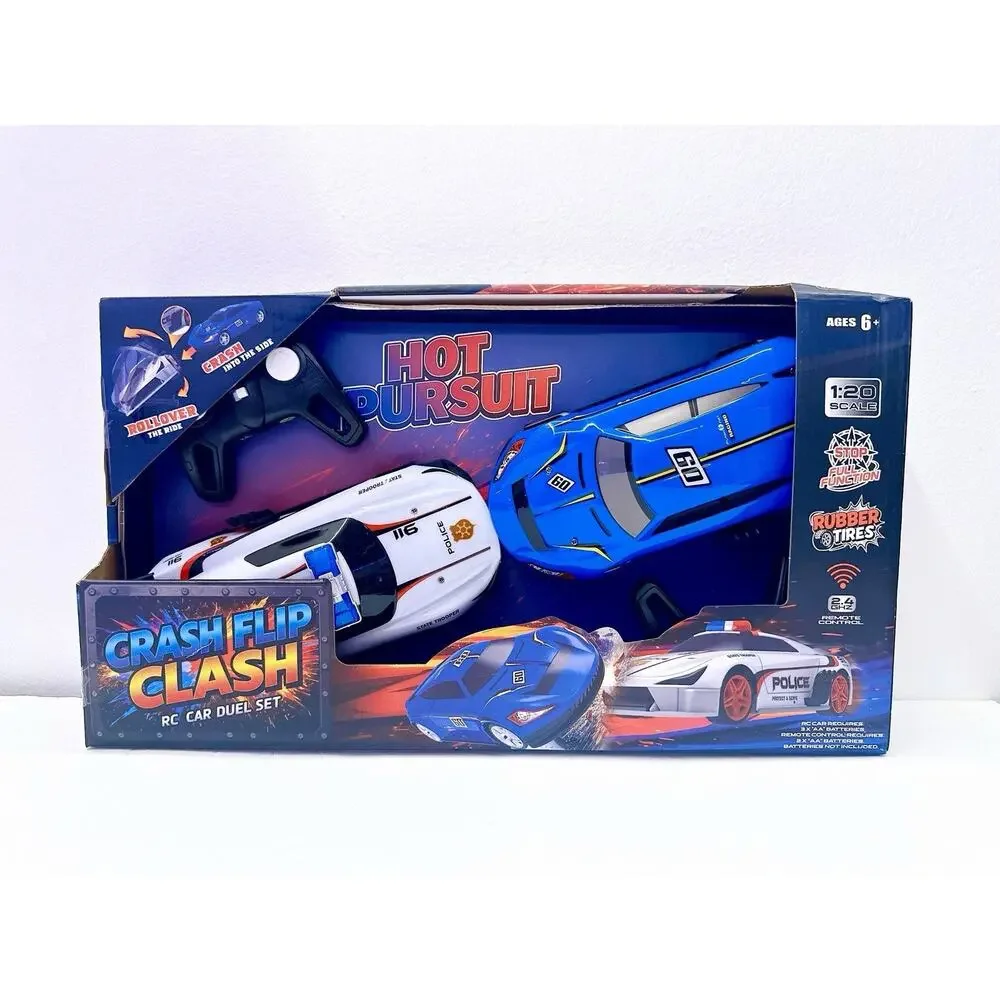 RC Car Remote Controller Car Toys Cop Dual Set Crash Flip Clash 1:20 Boys 6+